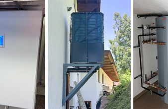 neue Wärmepumpe mit Pufferspeicher und Wechselrichter
